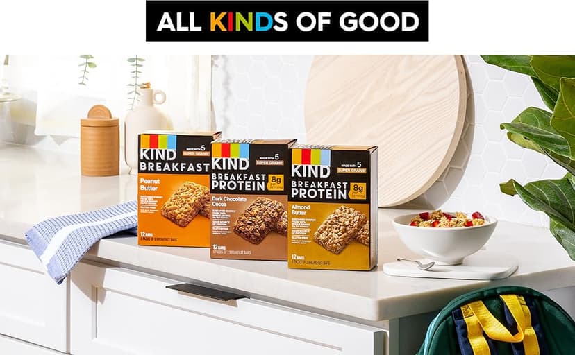 KIND Breakfast Protein Bars, Almond Butter, Healthy Snacks, Gluten Free, 8g Protein, 6 Count