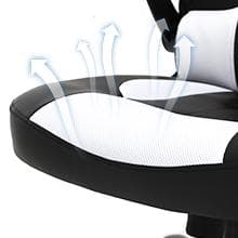BestOffice PC Gaming Chair Ergonomic Office Chair Desk Chair with Lumbar Support Flip Up Arms Headrest PU Leather Executive High Back Computer Chair for Adults Women Men (White)