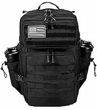 LHI Military Tactical Backpack for Men and Women 45L Army 3 Days Assault Pack Bag Large Rucksack with Molle System - Black