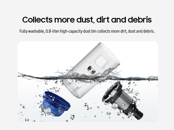 Samsung Jet 75 Complete Cordless Stick Vacuum Cleaner w/ Clean Station, Removable Battery, Lightweight, Powerful Cleaning for Hardwood Floors, Carpets, Area Rugs, VS20T7551P5/AA, Silver