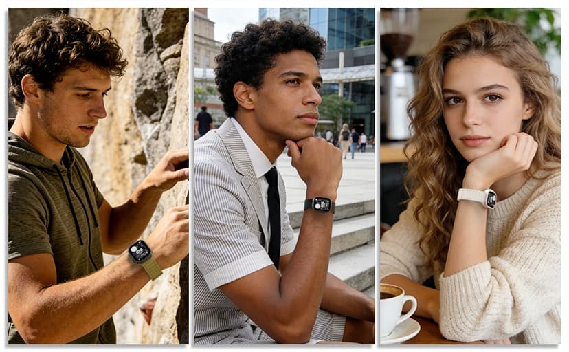 Magnetic Silicone Band Compatible with Apple Watch Bands 49mm 46mm 45mm 44mm 42mm 41mm 40mm 38mm Men Women, Soft Sport Strap Strong Magnet Watchband for iWatch Ultra 3-1 SE Series 11/10/9/8/7/6/5/4/3