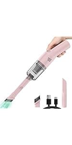 Auloea Mini Portable Vacuum Cleaner, Keyboard Wireless Handheld Vacuum with Brush Motor 4500PA High Power and TypeC, for Car,Office and Home Cleaning /V01/Black