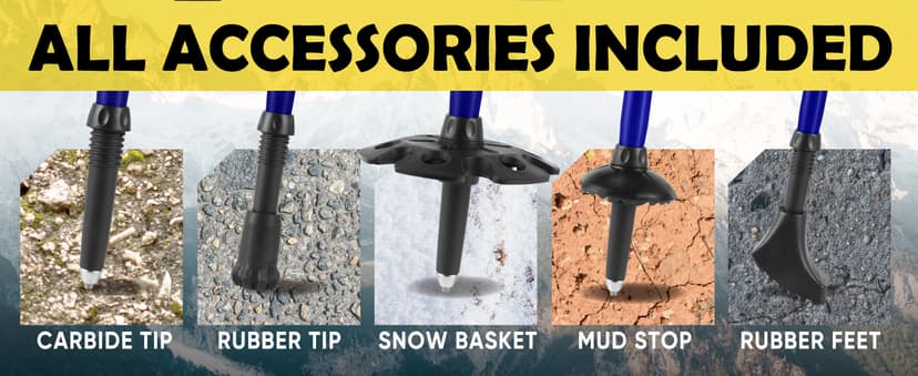 Trekology Trek-Z Collapsible Hiking & Trekking Poles - Balance Support for Seniors, Women, and Men, 2pc Per Set