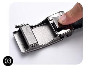 Dubulle Designer Ratchet Belt for Men Leather Fashion Adjustable Automatic Buckle Sliding Removable Dress Casual