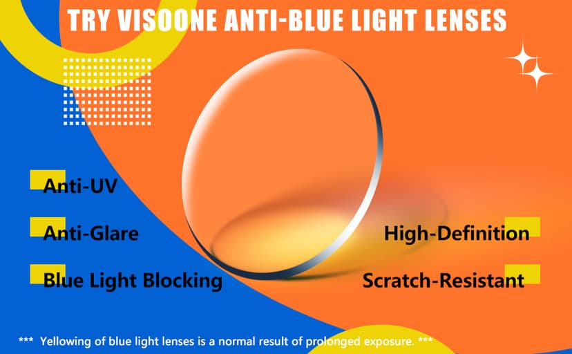 VISOONE Anti Slip TR90 Blue Light Blocking Glasses Size M Eyewear Frame with Anti Glare Eye Protection for Women GaeL