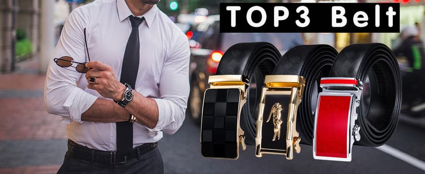 Dubulle Designer Mens Belts, Sliding Automatic Buckle Ratchet Dress Belt TOP Genuine Leather Strap Gifts