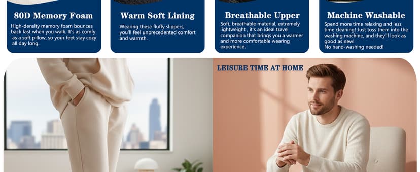 Takeaslip Mens Memory Foam Slippers Lightweight House Shoes for Indoor Outdoor Travel