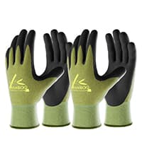 COOLJOB Gardening Gloves for Men, 2 Pairs Breathable Rubber Coated for Garden Weeding Landscaping, Outside Work for Lawn Yard, Men's Large Size, Black & Red