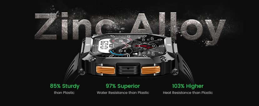 FOSMET Smart Watches for Men, 1.95'' Fitness Watch: Waterproof Military Smart Watch with 100 Days Battery Life/Call/Flashlight/Sleep/SpO2/Heart Rate Monitor/Step Tracker, Sport Smartwatch for Android iPhone