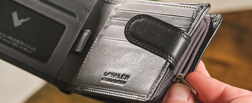 Lavalen Soft Leather Wallet for Men – Genuine Bifold with Zipper Coin Pocket – Holds Bills, Credit Cards, Coins – RFID Blocking Protection – Stylish, Durable & Practical Leather Wallet for Men