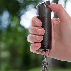 Mace Pepper Spray - Maximum Police Strength OC with UV Dye, Fast Flip Top, Ergonomic Finger Grip, Easy Carry Keychain, 12 Feet Range, 0.42 oz Compact Model, Self Defense Pepper Spray for Women & Men