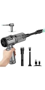 Auloea Mini Portable Vacuum Cleaner, Keyboard Wireless Handheld Vacuum with Brush Motor 4500PA High Power and TypeC, for Car,Office and Home Cleaning /V01/Black