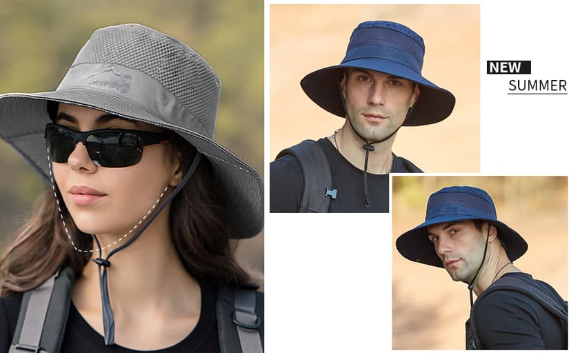 Rosoz Sun Hats for Men Women Fishing Hat UPF 50+ Breathable Wide Brim Summer UV Protection Hat