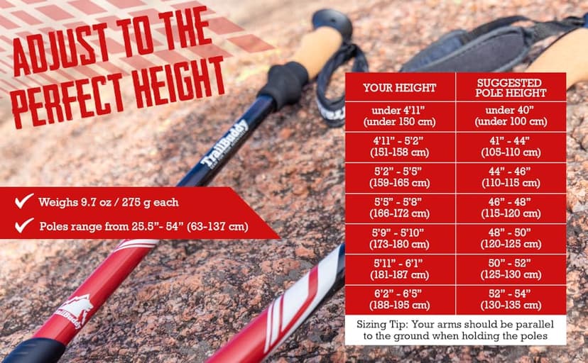 TrailBuddy Trekking Poles – Lightweight 7075 Aluminum Hiking Poles for Women, Men & Seniors – Collapsible Walking Sticks for Travel, Trails & Balance