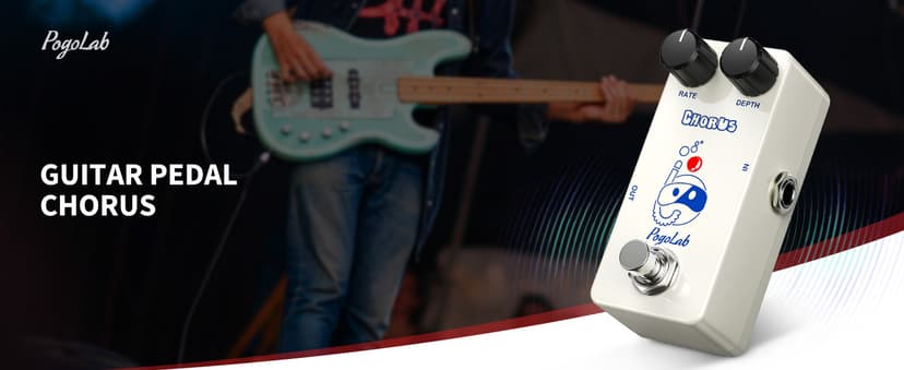 Pogolab Chorus Pedal, Chorus Guitar Pedal, Mini Analog Chorus Pedal, DC 9V, True Bypass for Electric Guitar