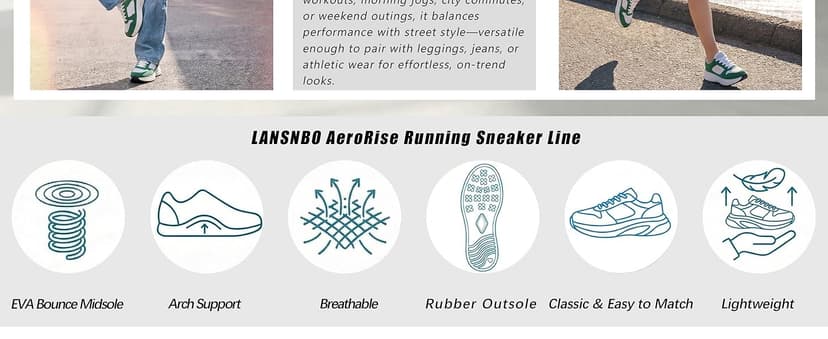 LANSNBO Women's Running Walking Shoes Wide Cushioned Comfortable Breathable Lightweight Non-Slip Athletic Fashion Sneakers for Tennis Gym Workout Fitness Cross Training Casual Footwear