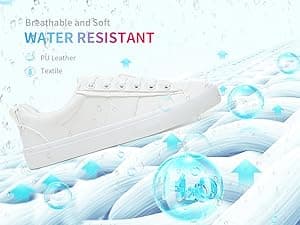 Obtaom Women Tennis Fashion Shoes Casual PU Leather Sneakers Comfortable Court Sneakers