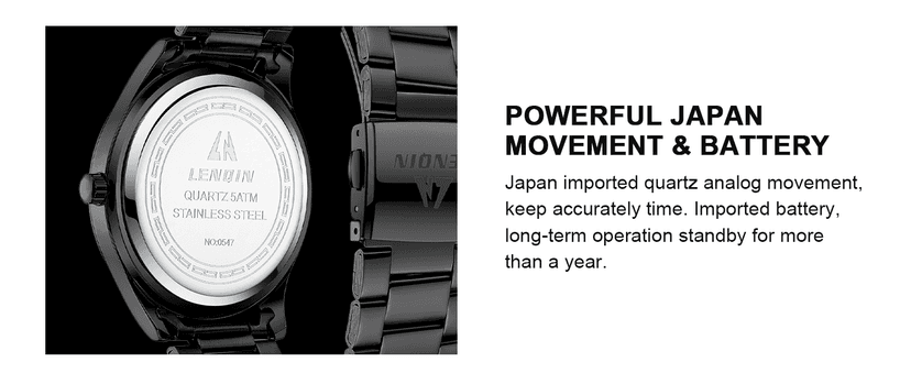 LN LENQIN Mens Watches Waterproof Stainless Steel Watch for Men Analog Quartz Fashion Business Designer Wristwatch