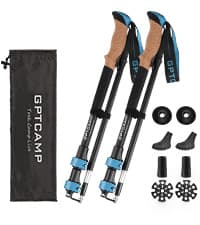GPTCAMP Walking Sticks,Trekking Poles Collapsible Hiking Poles,Lightweight Folding Travel Walking Pole for Men Women,2pc Adjustable Hiking Stick with EVA Foam Grips for Backpacking