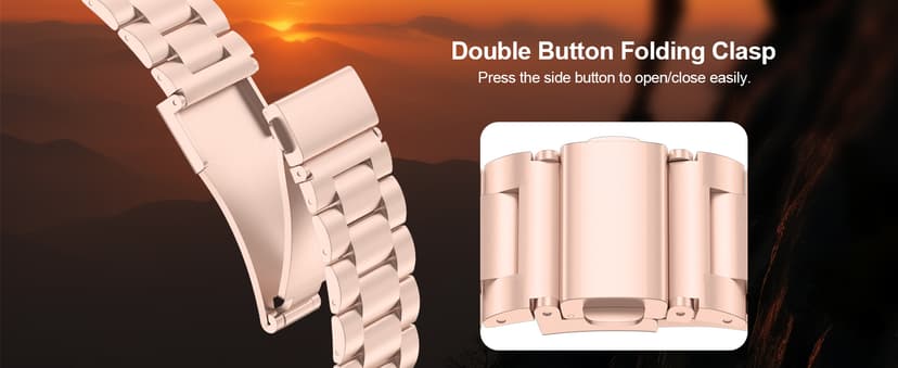 iiteeology Lightweight Stainless Steel Band Designed for Apple Watch Series 1-11, 42mm, 41mm, 40mm, 38mm, SE2&SE3, Replacement iWatch Bands for Women, Rose Gold