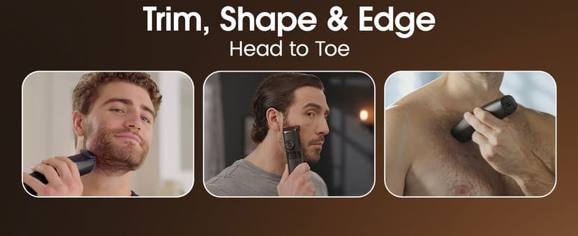 Bell+Howell Vacutrim Cordless Beard Trimmer – Rechargeable Electric Shaver with Built-in Vacuum, 20 Trim Settings, LED Indicator – for Mustache, Sideburns, Facial Hair – Deluxe, 7.5" As Seen On TV