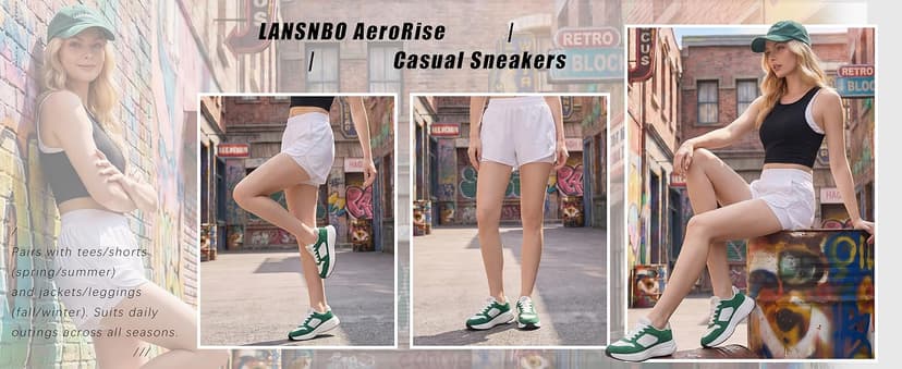 LANSNBO Women's Running Walking Shoes Wide Cushioned Comfortable Breathable Lightweight Non-Slip Athletic Fashion Sneakers for Tennis Gym Workout Fitness Cross Training Casual Footwear