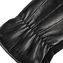 alqqas Winter Fashion Leather Gloves for Men, Finger Touchscreen Texting Wool Lined Warm Windproof Suede Driving Gloves