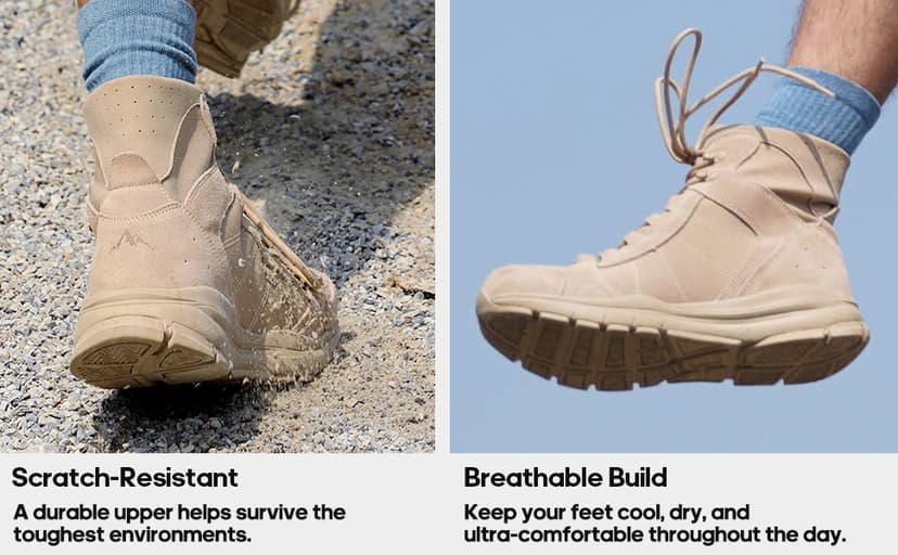 NORTIV 8 Men's Lightweight Military Tactical Work Boots Outdoor Hiking Motorcycle Combat Boots