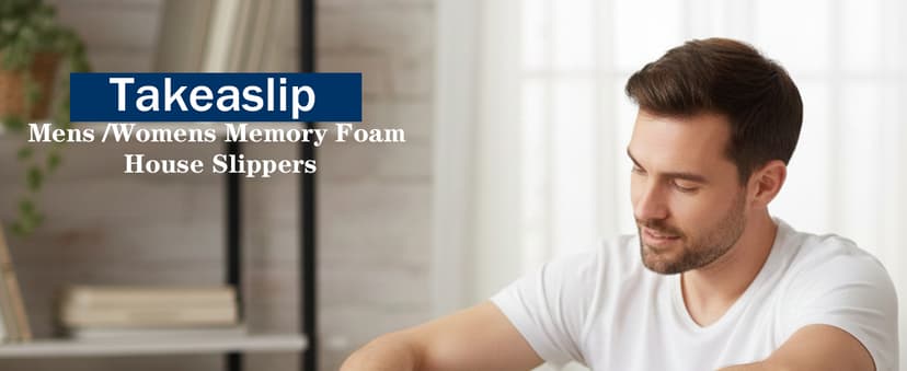 Takeaslip Mens Memory Foam Slippers Lightweight House Shoes for Indoor Outdoor Travel