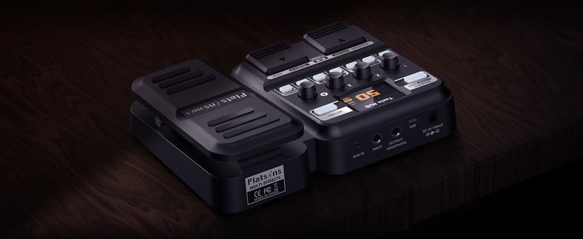 Flatsons KMF-1 Guitar Pedal, 77 Effects Guitar Multi Effects Pedal with 50 Preset, 42 Drum Rhythm, 18 Amp/Cab, Upgraded Color Screen, Aux In, Guitar Tuner Looper Expression Wah Volume Distortion Pedal
