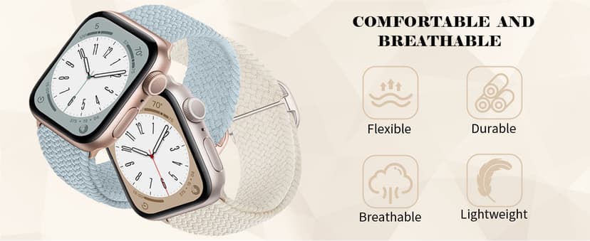 KYISGOS Stretchy Solo Loop Compatible with Apple Watch Band 42mm 41mm 40mm 38mm Women, Nylon Strap with Bling Pearl and Diamond Buckle for iWatch Series 11 10 9 8 7 6 5 4 3 2 1 SE (Black/Rose Gold)