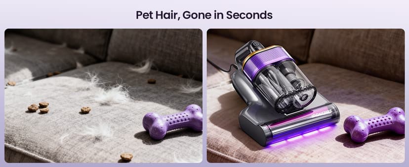 IRONSPIRE Bed Vacuum Cleaner, Mattress Vacuum with 2 Roller Brushes 253.7nm UV-C Light & Ultrasonic,145°F Heat, HEPA Filter, 18kPa Suction 650W Powerful Handheld Vacuums for Dust & Pet Hair(Corded)