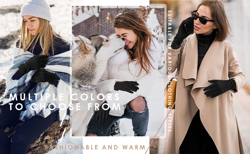 Dsane Womens Gloves Winter Touch Screen Texting Phone Windproof Gloves for Women Fleece Lined Thick Warm Gloves