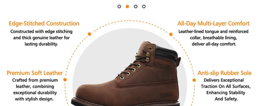 SAFETY LOONG Work Boots for Men Waterproof Soft Toe Non Slip Comfortable Leather Workboots