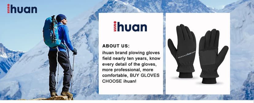 ihuan Winter Waterproof Gloves Ski for Women Men, Cold Weather Warm Thermal Touchscreen Snow Gloves for Running Cycling