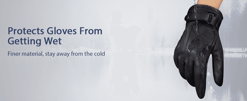 Aegend Leather Gloves for Men, Soft Warm Lining Full Hand Touchscreen Winter Gift Thermal