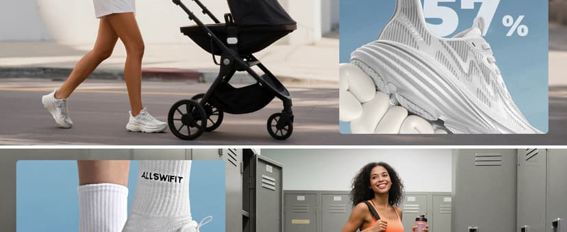 ALLSWIFIT Women's Slip On Walking Shoes Hands-Free Cushion Running Tennis SwiftPlush Non-Slip Comfortable Workout Gym Athletic Fashion Sneakers