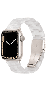 Lightweight Resin Band For Apple Watch Series 11 10 SE 9 8 7 6 5 4 3 2 1 Ultra 3 2, Fashion Adjustable Replacement Strap for iWatch Bands 38mm 40mm 41mm 42mm 44mm 45mm 46mm 49mm for Women Men