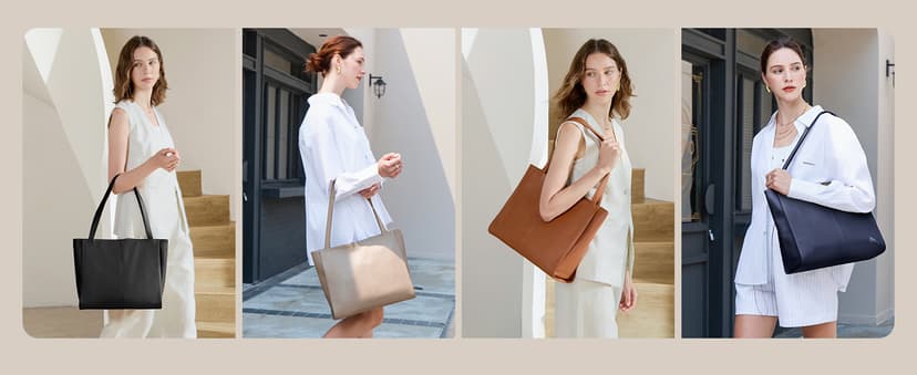 befen Genuine Leather Tote Bag for Women Work, Women's Leather Shoulder Bags Purses Satchel Handbags with Laptop Compartment