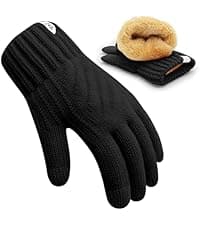ARFNKIM Thermal Winter Gloves-Fleece Lining Touch Screen Knit Stretchy Warm Gloves for Running Cycling Riding- Men Women