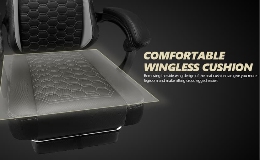 WAILOR Gaming Chair with Pocket Spring Cushion, Video Game Computer Chair with Footrest for Adults, High Back Gamer Leather Chair with Headrest and Lumbar Support for Office Gaming 300LBS