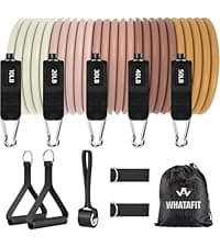 WHATAFIT Resistance Bands, Exercise Bands,Resistance Bands for Working Out, Work Out Bands with Handles for Men and Women Fitness, Strength Training Home Gym Equipment