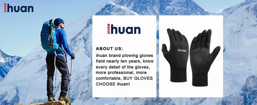ihuan Winter Waterproof Gloves for Men Women Warm Running Cycling Snow Ski Gloves for Cold Weather, Thermal Windproof Material and Touch Screen Finger for Driving Snowboarding