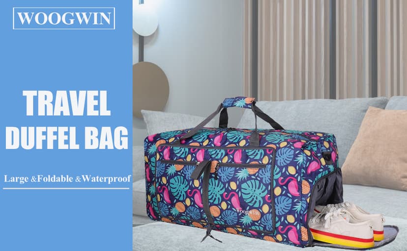 woogwin Travel Duffel Bag Large Foldable Waterproof Overnight Bag for Beach Swim Bags Pool Sports Gym