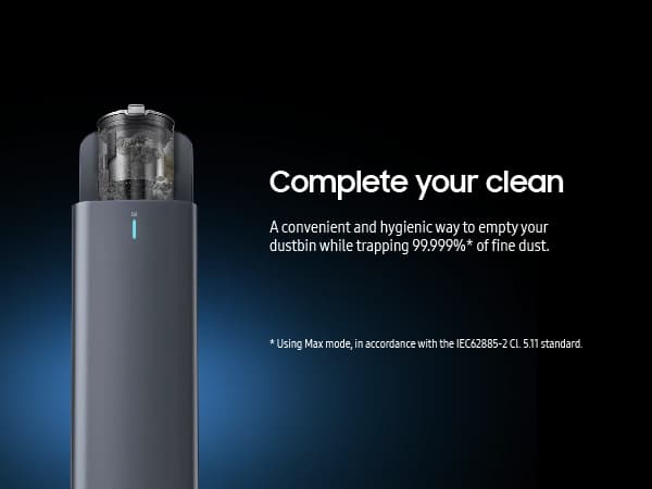 Samsung Jet 75 Complete Cordless Stick Vacuum Cleaner w/ Clean Station, Removable Battery, Lightweight, Powerful Cleaning for Hardwood Floors, Carpets, Area Rugs, VS20T7551P5/AA, Silver