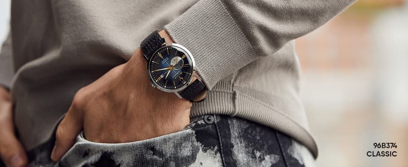 Bulova Men's Classic 3-Hand Calendar Date Quartz Leather Strap Watch, Buckle, 37mm