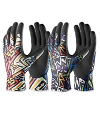 COOLJOB Gardening Gloves for Men, 2 Pairs Breathable Rubber Coated for Garden Weeding Landscaping, Outside Work for Lawn Yard, Men's Large Size, Black & Red