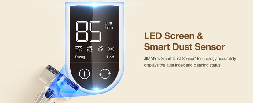 Jimmy Mattress Vacuum Cleaner, Bed Vacuum with UV & Ultrasound, High Heating, Smart Dust Sensor, 15Kpa Powerful Suction, Lightweight, Deep Clean Dust and Pet Hair in One Go(BX6 Lite, Corded)