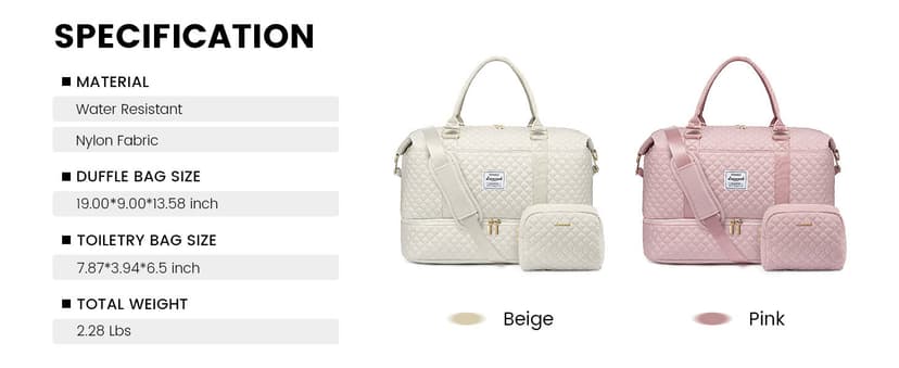 LOVEVOOK Travel Duffle Bag,Weekender Bags for Women with Shoe Compartment,Carry on Overnight Bag with Toiletry Bag,Gym Duffel Bag with Wet Pocket, Hospital Bags for Labor and Delivery