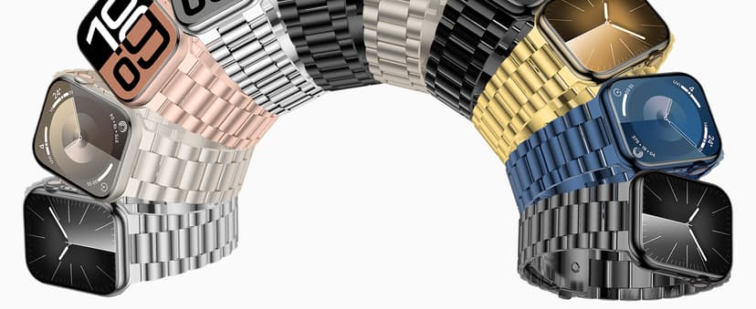 iiteeology Lightweight Stainless Steel Band Designed for Apple Watch Series 1-11, 42mm, 41mm, 40mm, 38mm, SE2&SE3, Replacement iWatch Bands for Women, Rose Gold